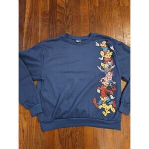Disney Blue Sweater Mickey Minnie Jerry Leigh Women’s XSmall Retro Design